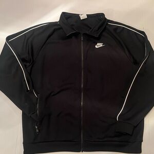 Nike Vintage Zip Up Jacket, Black and White, Sized Large